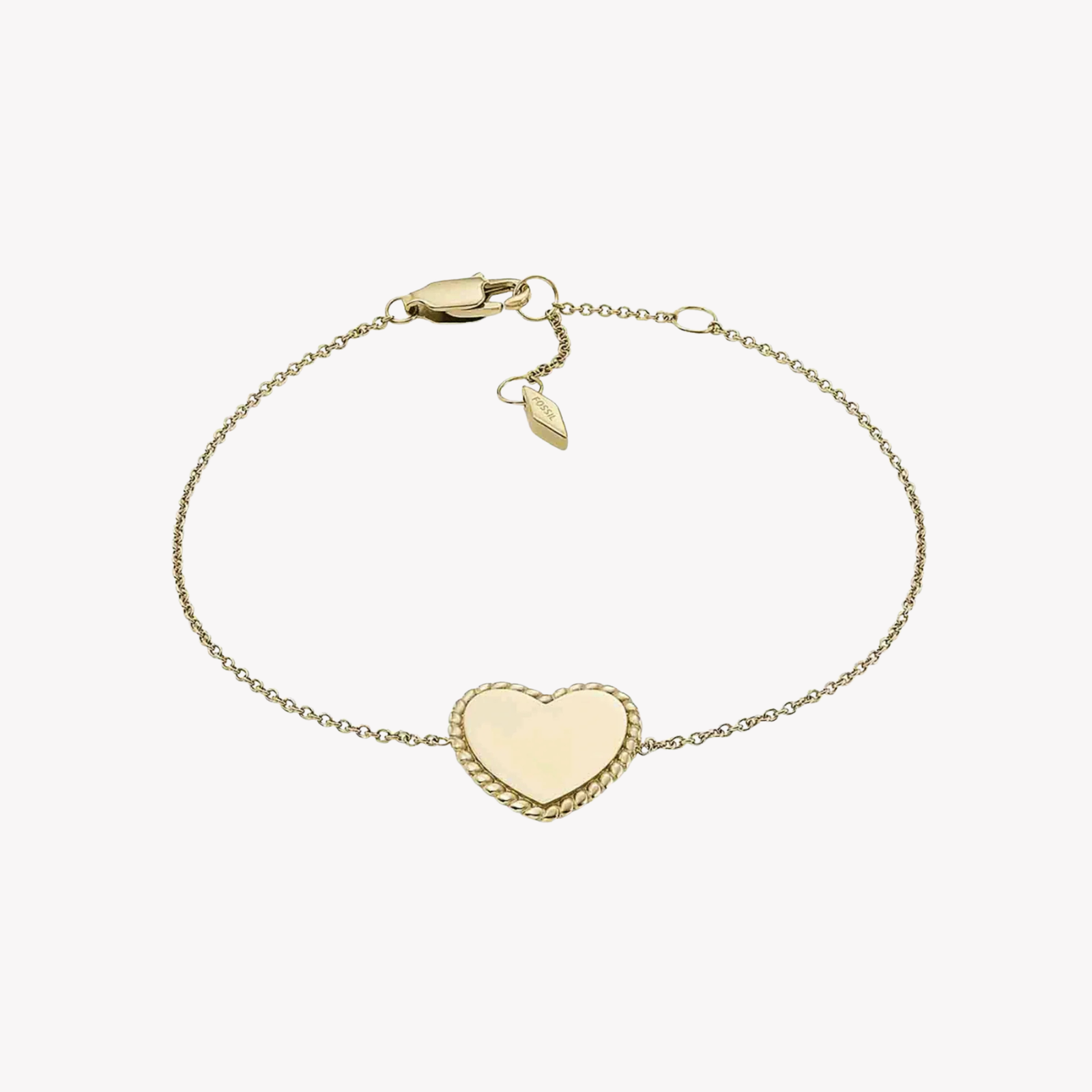 Fossil Women's Gold-Tone Station Bracelet, Heart Charm | JF04361710