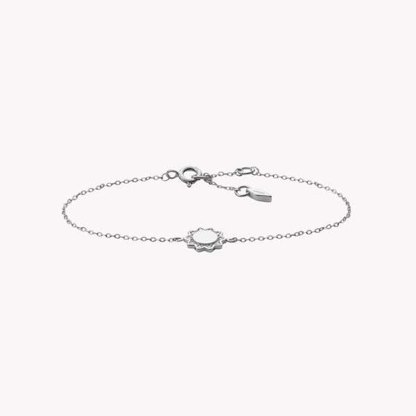 Fossil Women's Silver Bracelet, Sterling Silver & Cubic Zirconia | JFS00563040