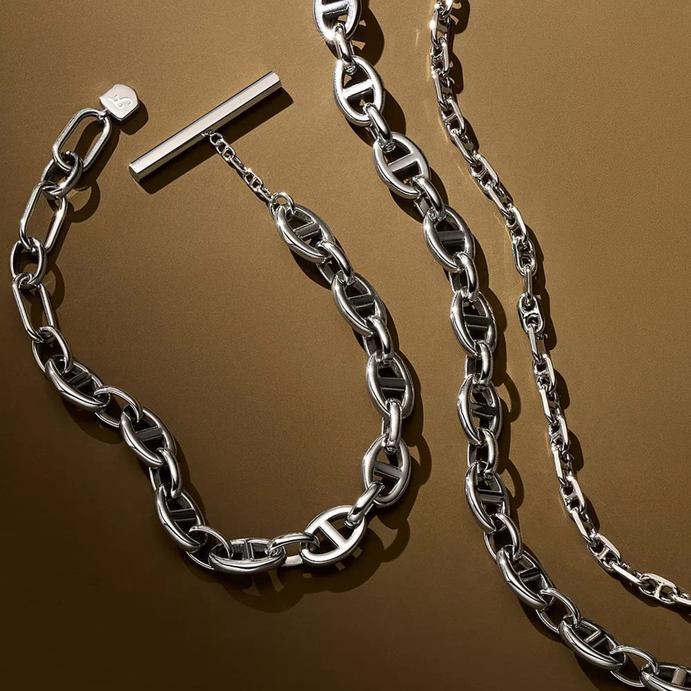 Fossil Women's Silver Bracelet, Double-Wrap Chain | JA7245040