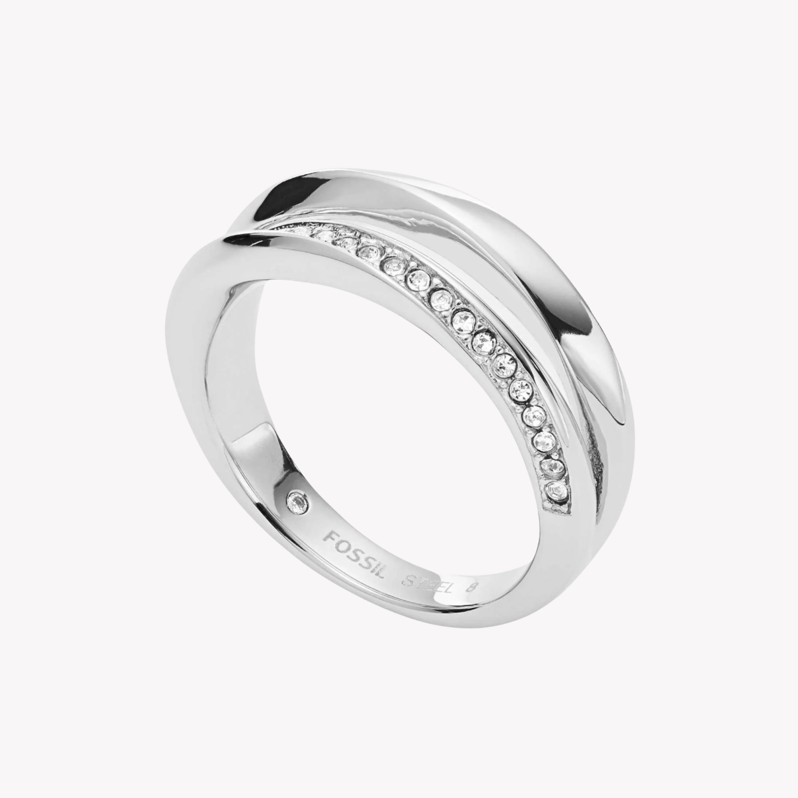 Fossil Women's Silver Ring, Cubic Zirconia Details | JF03019040508