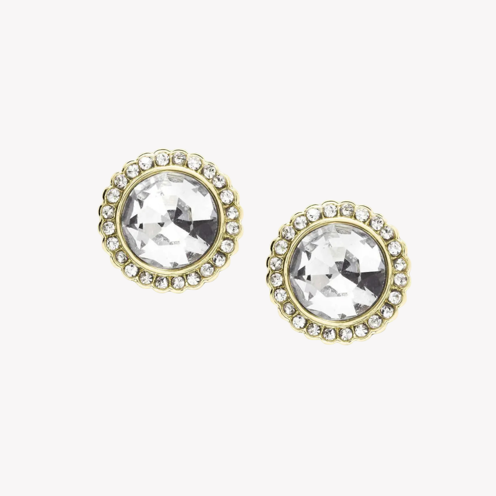 Fossil Women's Gold-Tone Earrings, Crystal Accents | JA7019710