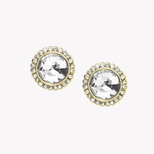 Fossil Women's Gold-Tone Earrings, Crystal Accents | JA7019710