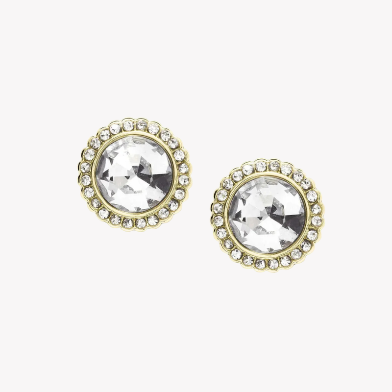 Fossil Women's Gold-Tone Earrings, Crystal Accents | JA7019710