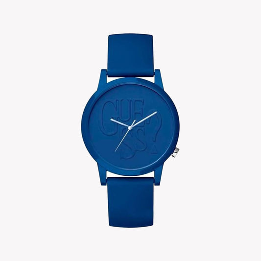 GUESS V1019M4 - BOLD BLUE STUNNER - Men's Watch with Vibrant Blue Stainless Steel Case and Leather Band-i-Watch