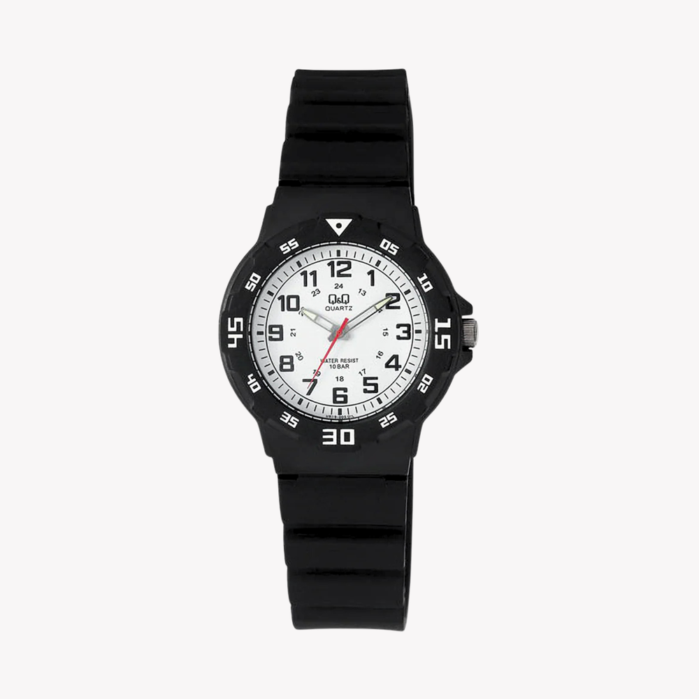 Q&Q Women's Black Women's Watch, White Dial | VR19J003Y