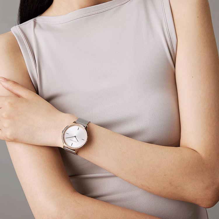 CK CALVIN KLEIN NEW COLLECTION - ELEGANT ROSE GOLD WOMEN'S WATCH WITH SILVER DIAL-i-Watch-4