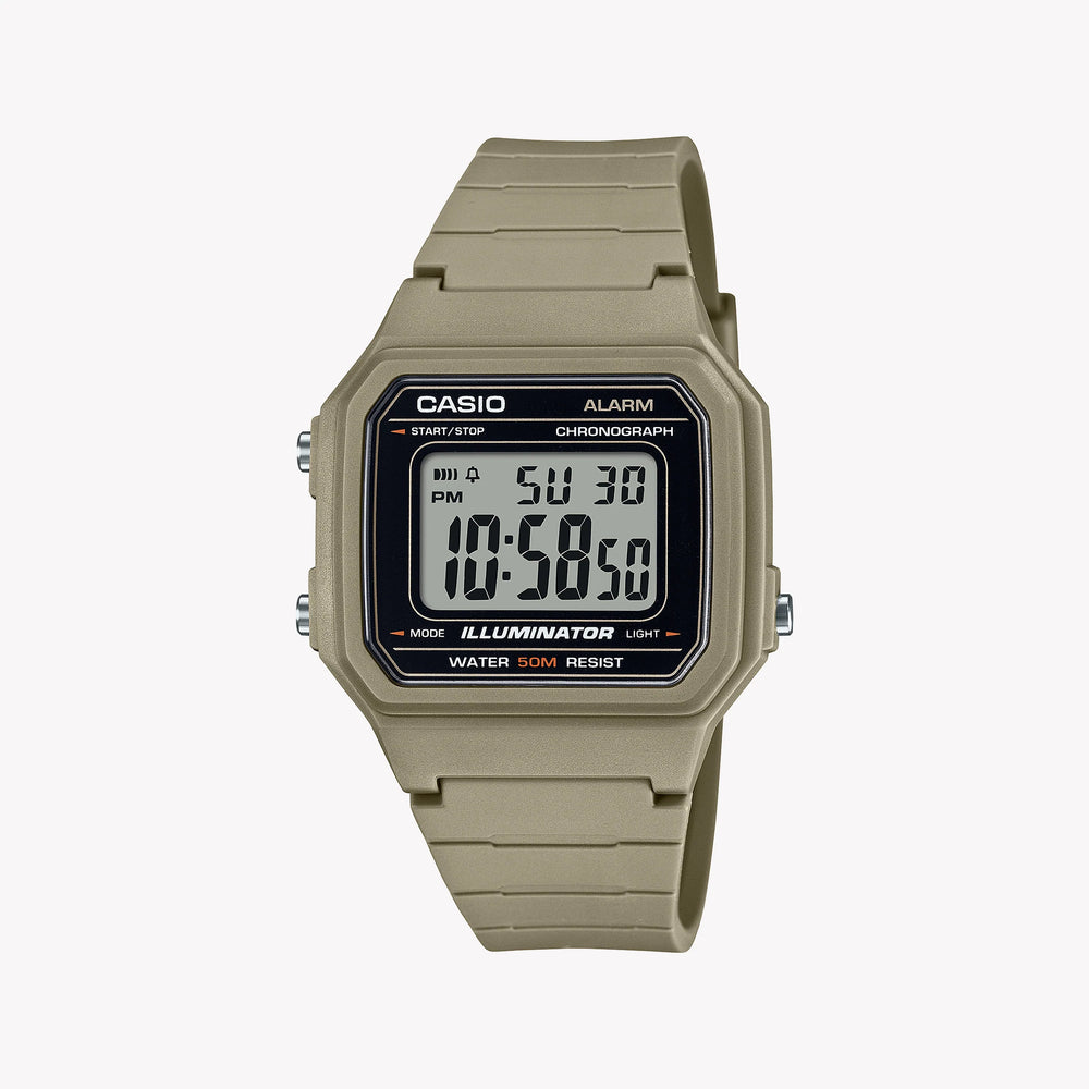 Casio Unisex Beige Resin Watch, Digital Dial | W-217h-5avdf by i-watch