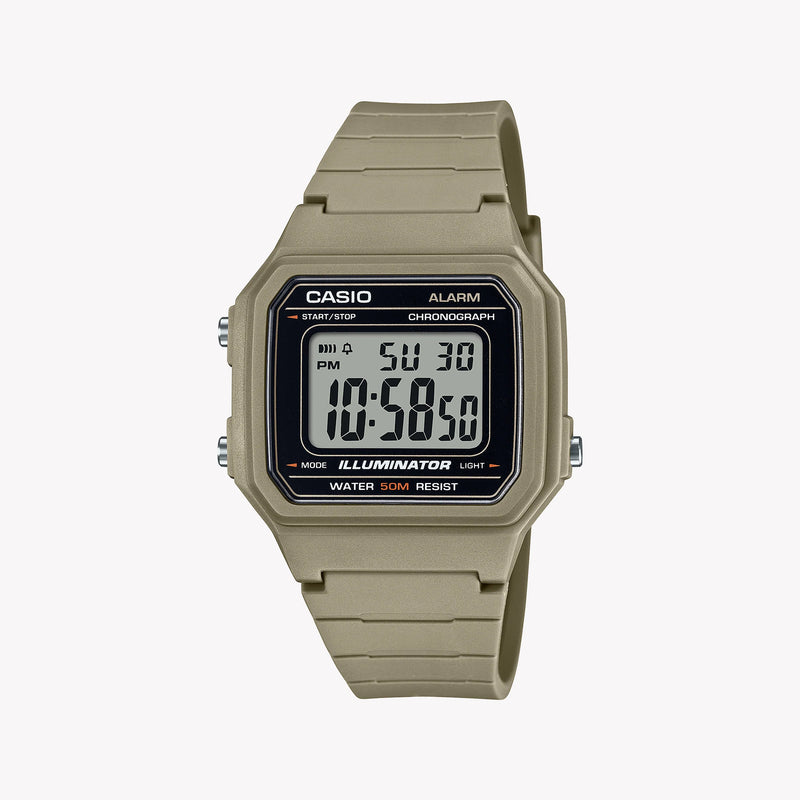 Casio Unisex Beige Resin Watch, Digital Dial | W-217h-5avdf by i-watch