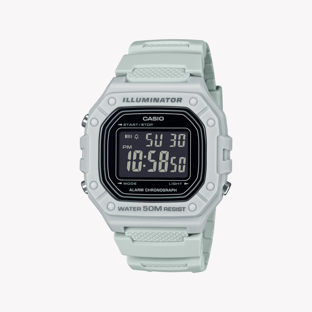 Casio Unisex Grey Resin Digital Watch | W-218h-8bvef