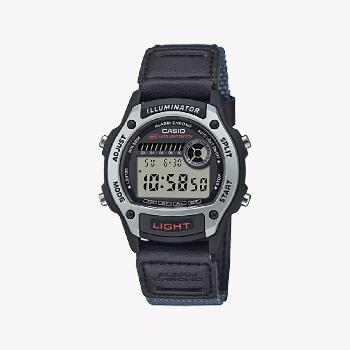 CASIO Unisex Black Synthetic Fabric Watch | W-220HF-8AVEF
