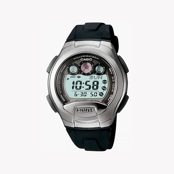 Casio Men's Silver Stainless Steel Watch, Black Resin Band | W-755-1avdf by i-watch