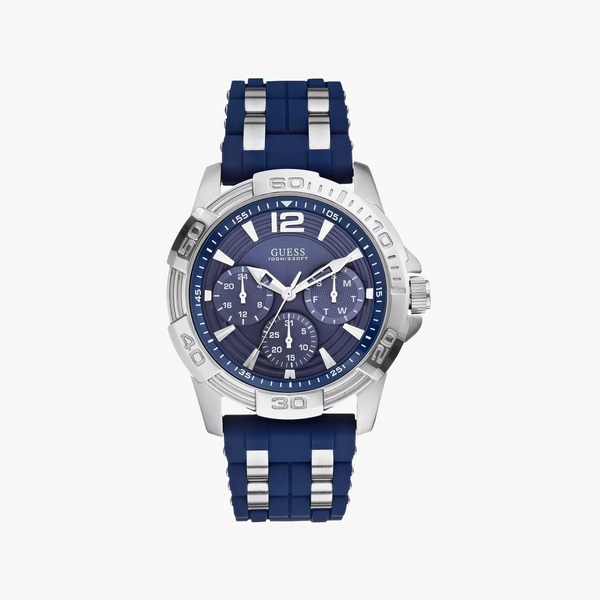 Guess Men's Silver/Dark Blue Watch | W0366g2 by i-watch
