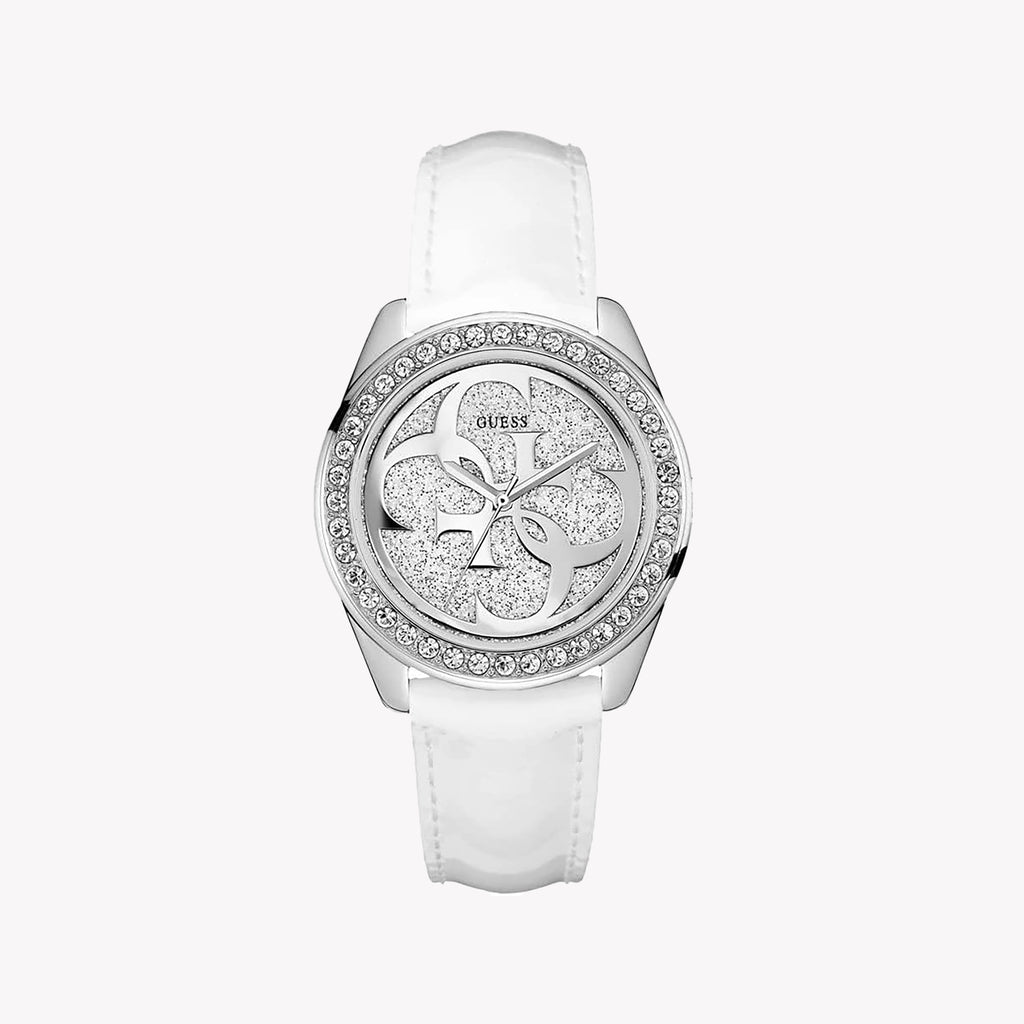 GUESS Women's Silver Leather Watch | W0627L4