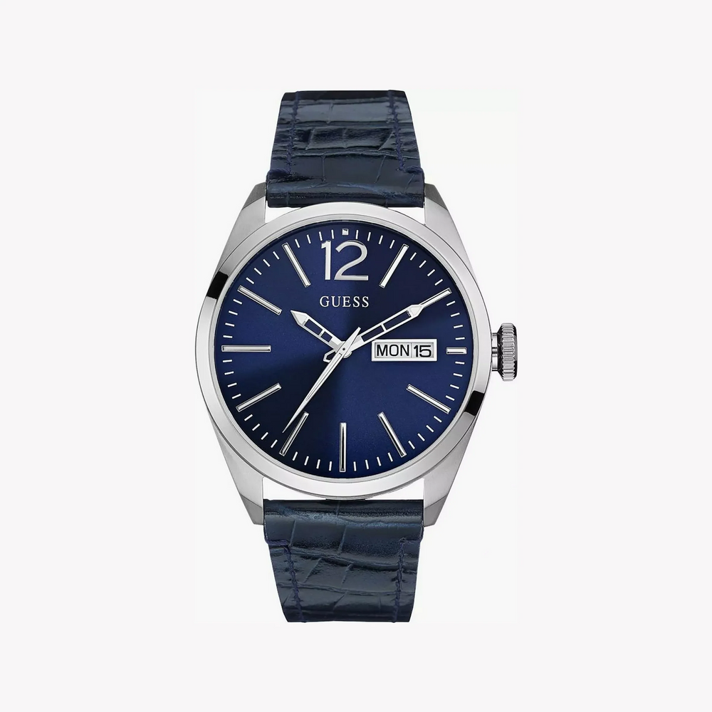 Guess Men's Silver/Blue Watch | W0658g1 by i-watch