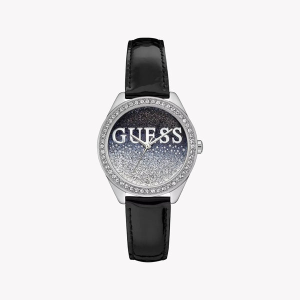 Guess Women's Silver & Multicolor Watch, Black Leather | W0823l2 by i-watch