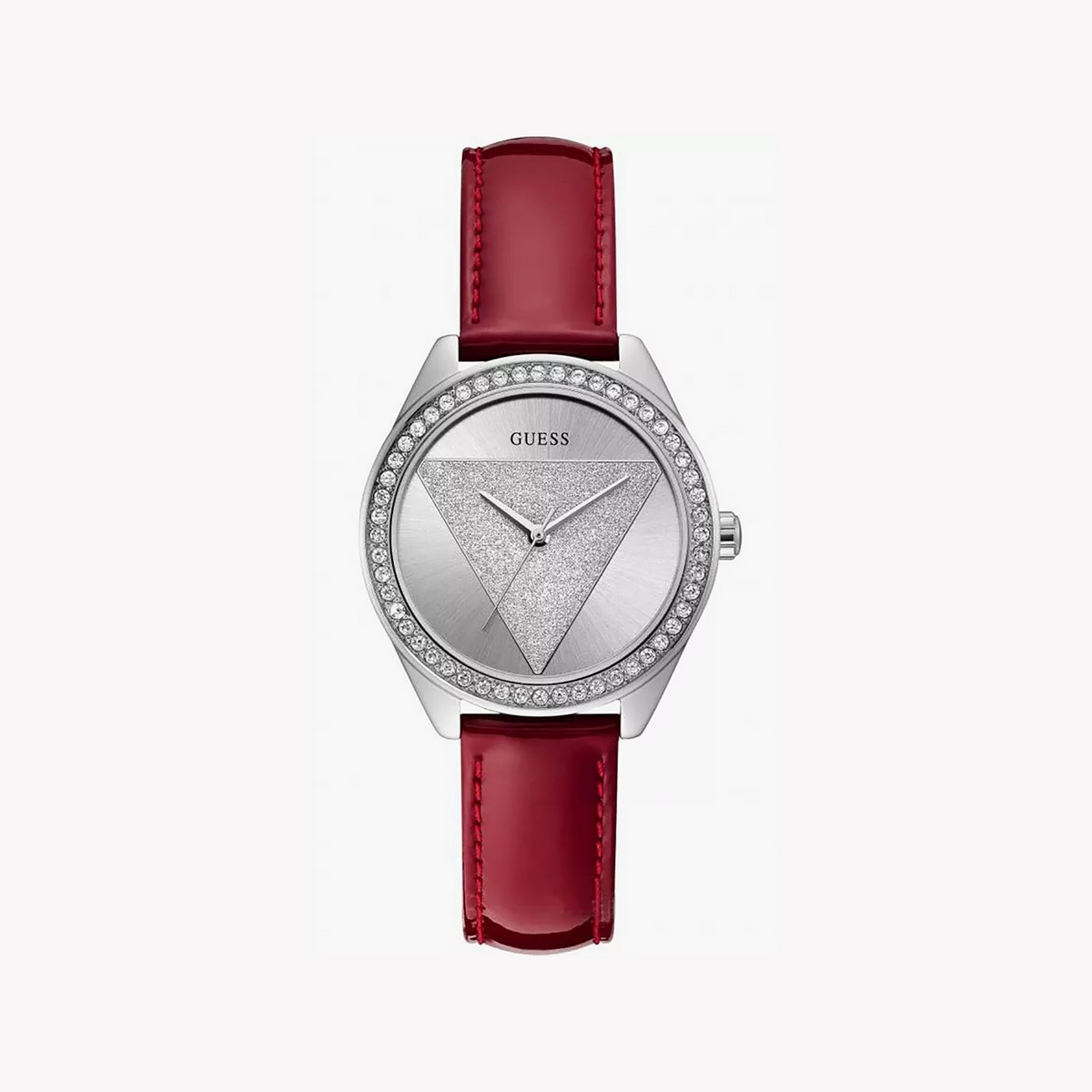 Guess Women's Red Leather/Silver Watch | W0884l1