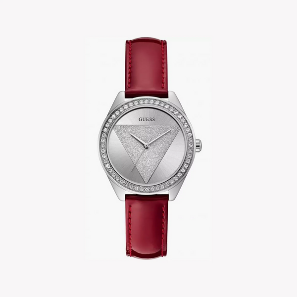Guess Women's Red Leather/Silver Watch | W0884l1 by i-watch