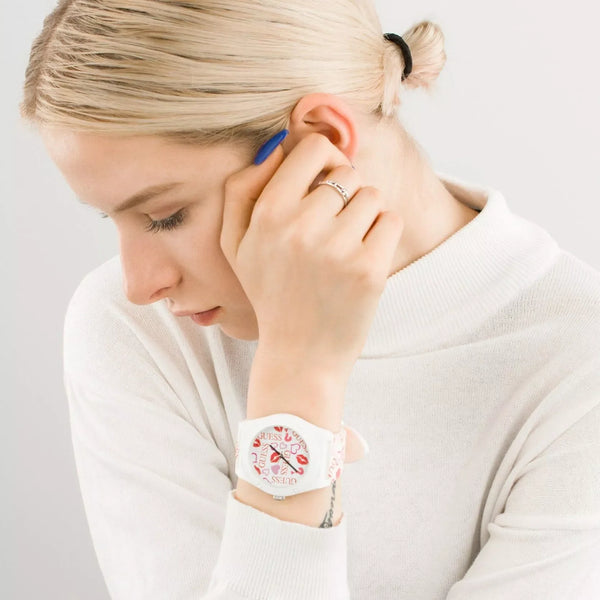 GUESS Women's Synthetic Multicolor Watch, White | W0979L19 by i-watch