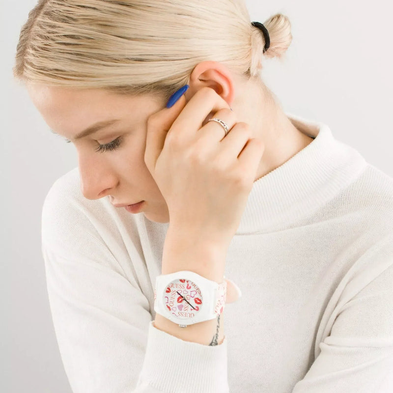 GUESS Women's Synthetic Multicolor Watch, White | W0979L19 by i-watch