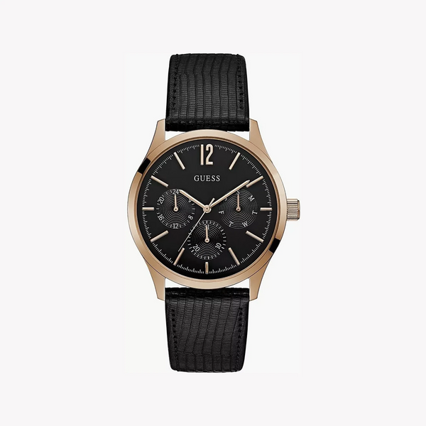 Guess Men's Gold/Black Leather Watch | W1041g3 by i-watch