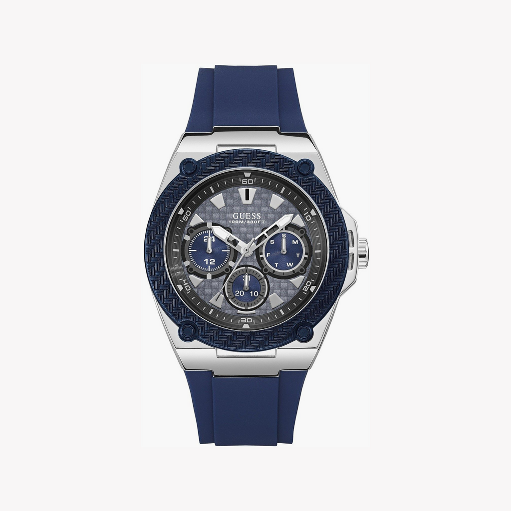 Guess Men's Silver/Blue Quartz Watch | W1049g1