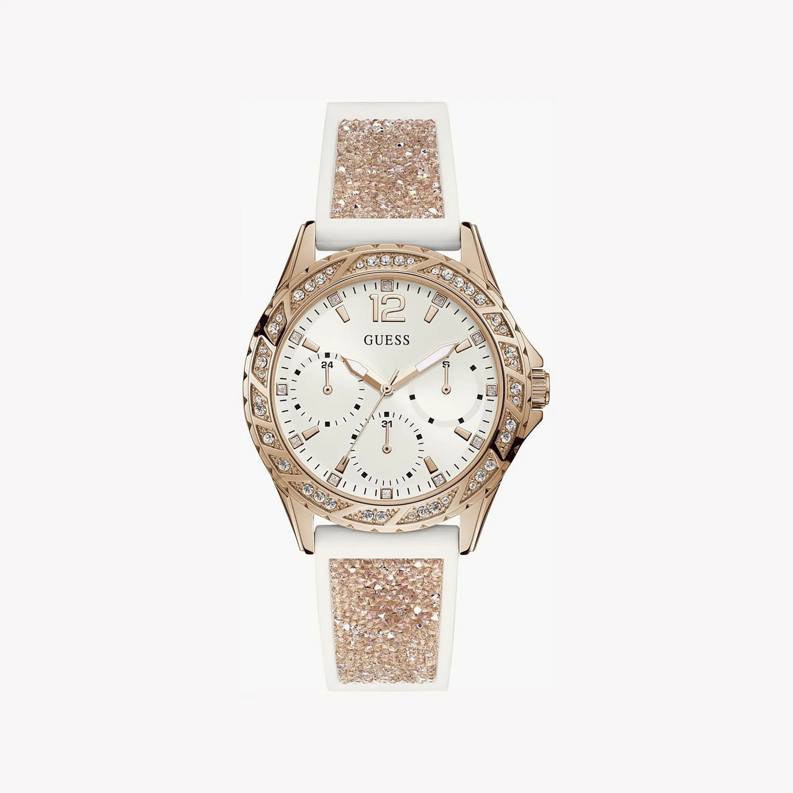 Guess Women's Rose Gold/White Watch | Model W1096l2 by i-watch