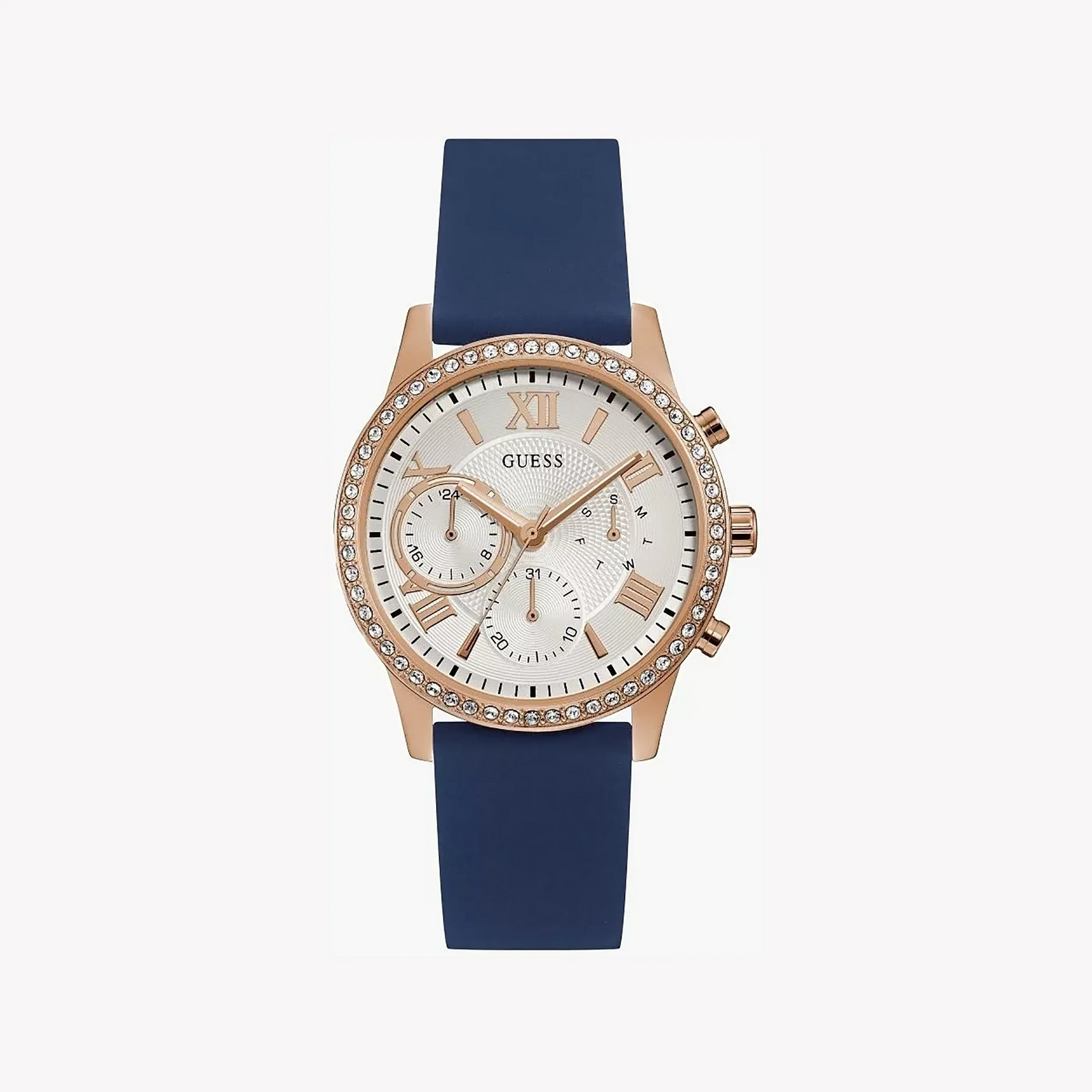 Guess Women's Rose Gold/Blue Quartz Watch | W1135l3 by i-watch