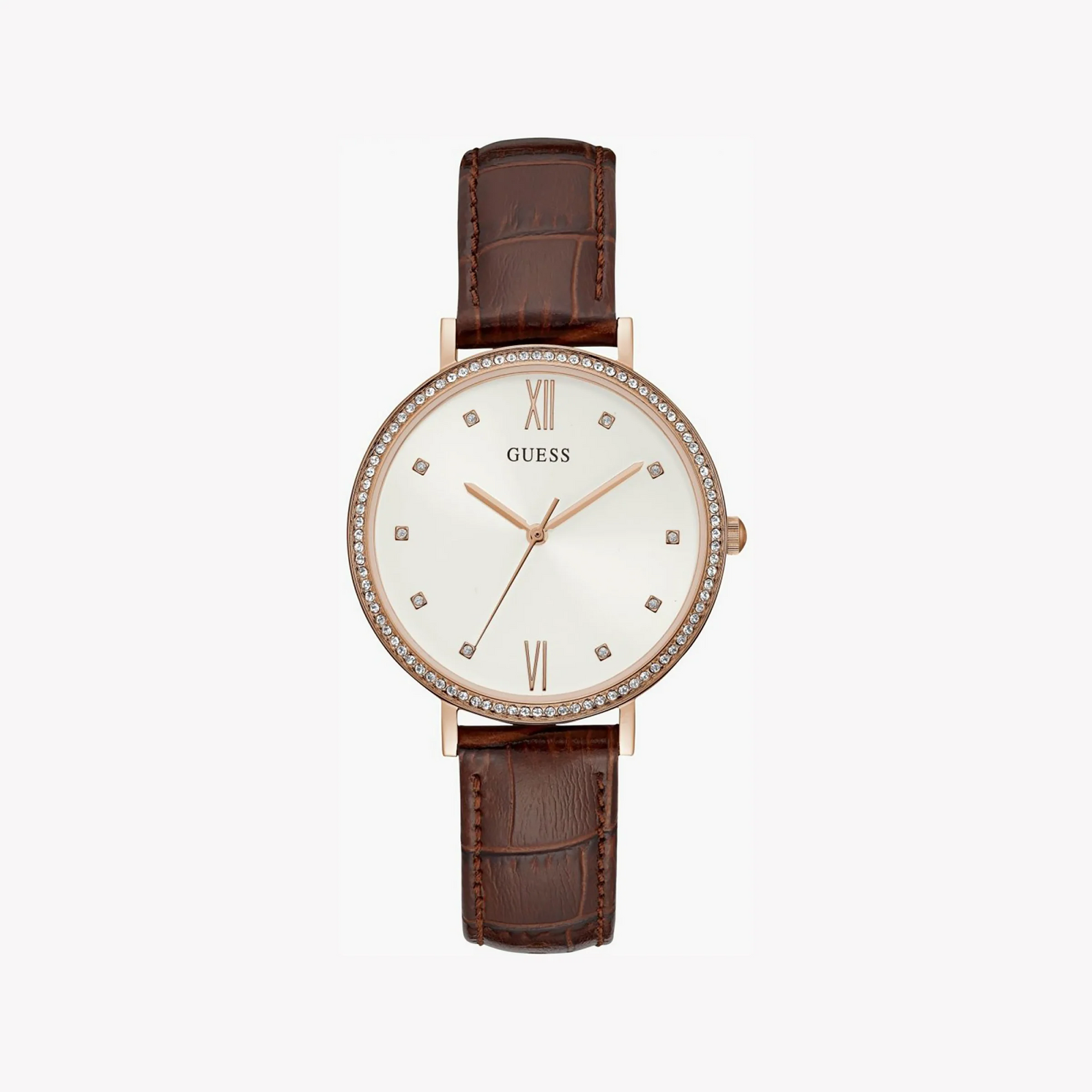 Guess Men's Rose Gold/White Leather Watch | W1153l2 by i-watch