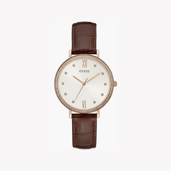 Guess Men's Rose Gold/White Leather Watch | W1153l2 by i-watch