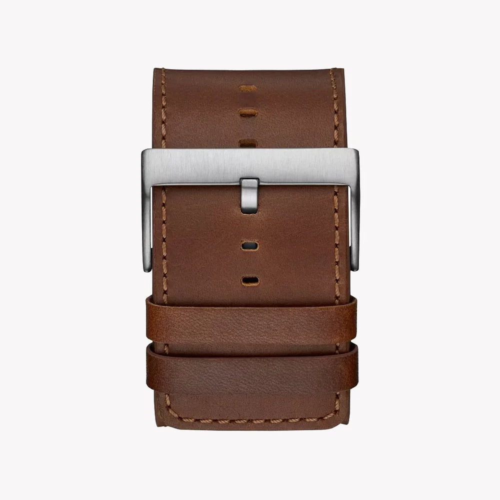Guess Men's Silver, Brown Leather Watch | W1166g1 by i-watch