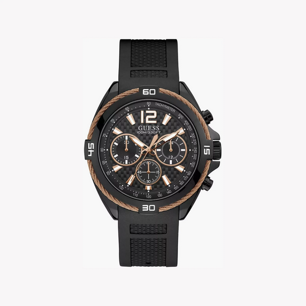 Guess Men's Black Stainless Steel, Silicone | W1168g3 by i-watch