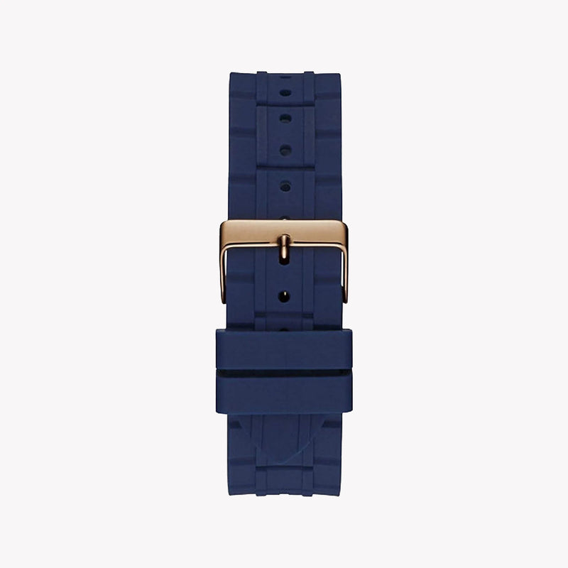 Guess Men's Rose Gold & Blue Silicone Watch | W1177g4 by i-watch