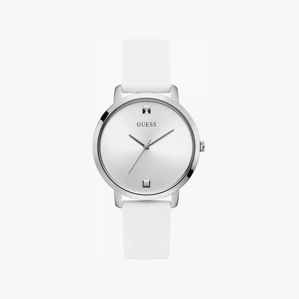 Guess Women's Ss/Silver, Silicone/White | W1210l1