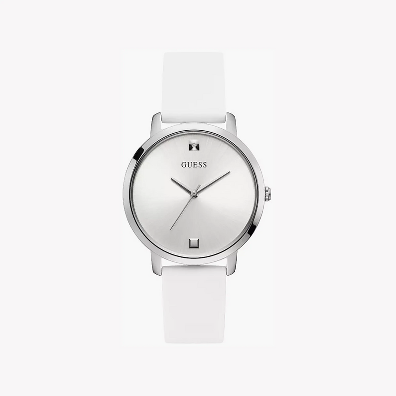Guess Women's Ss/Silver, Silicone/White | W1210l1 by i-watch