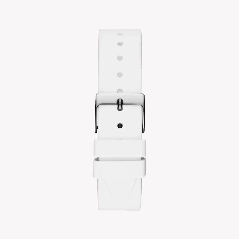 Guess Women's Ss/Silver, Silicone/White | W1210l1 by i-watch