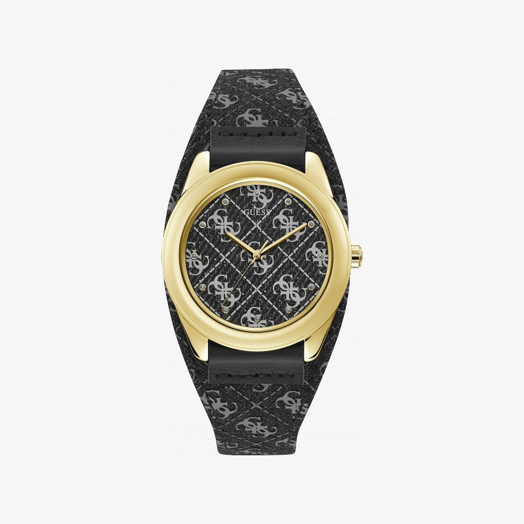 Guess Women's Gold/Black, Leather/Steel | W1278l2