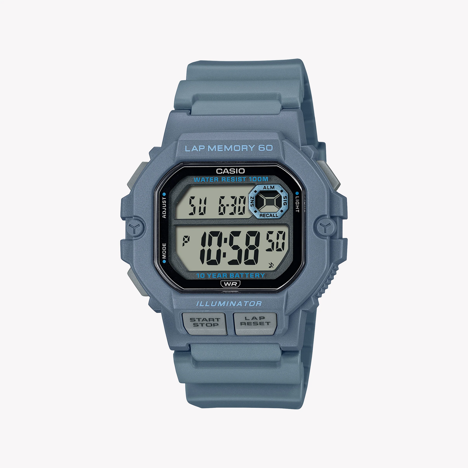 Casio Men's Blue Rubber Digital Watch | Ws-1400h-2avef by i-watch