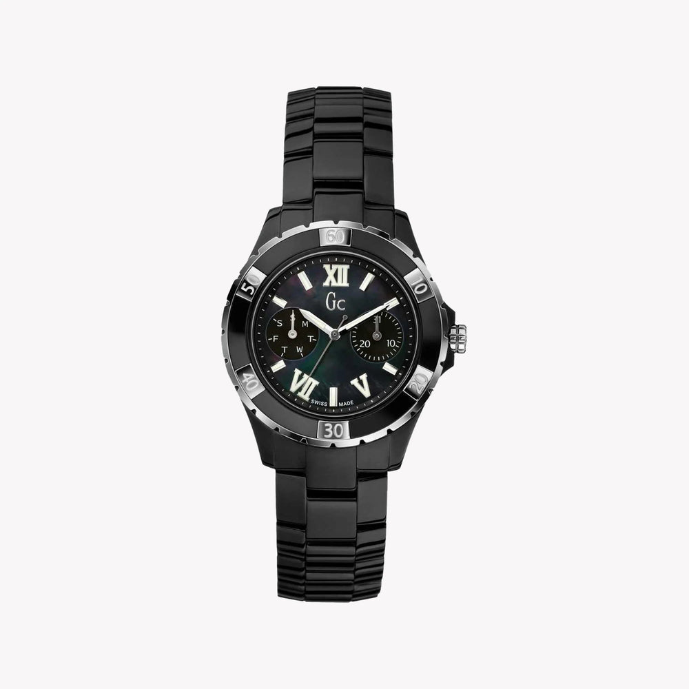 Guess Collection Women's Ceramic Black & Silver Watch | X69002l2s by i-watch