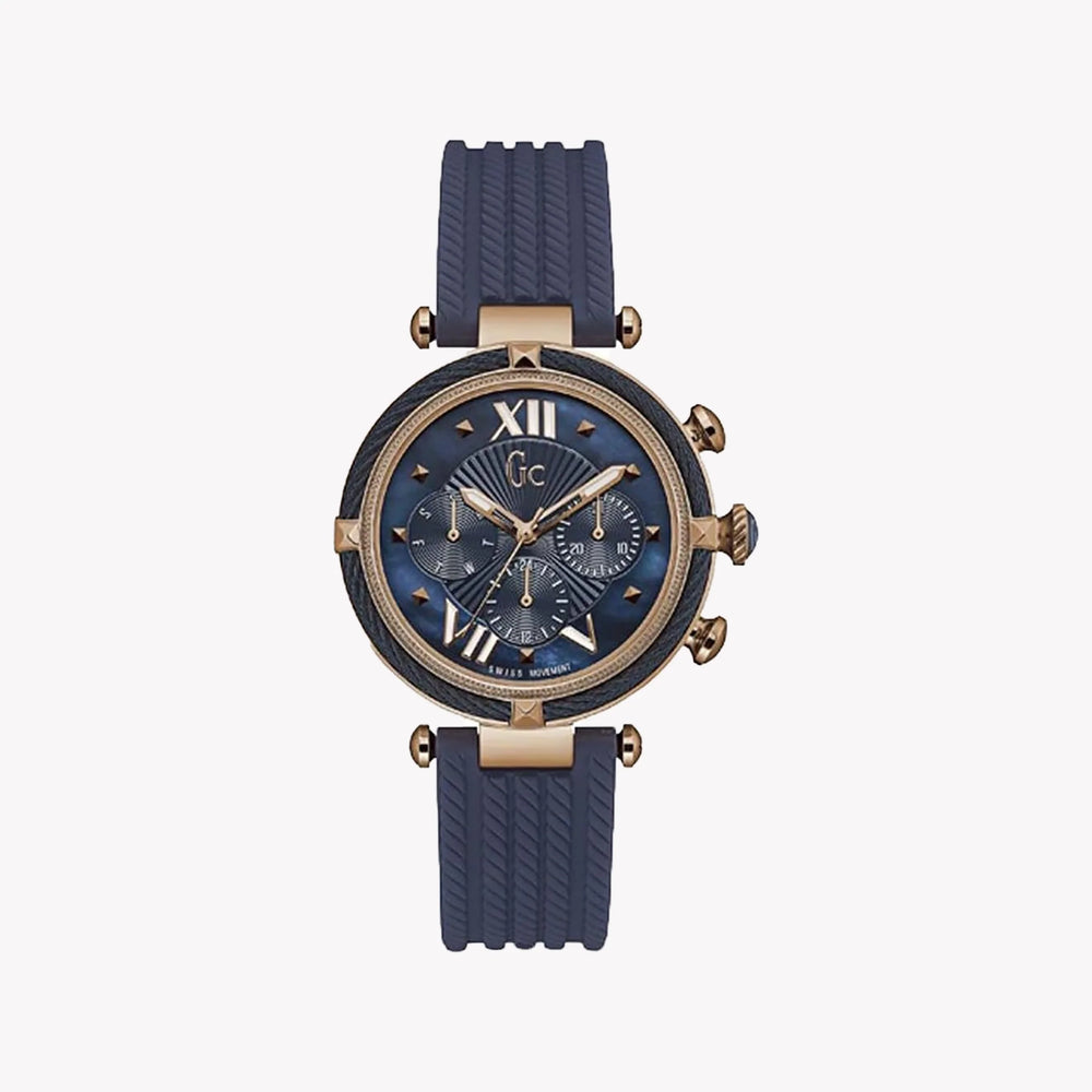 GUESS Women's Rose Gold & Blue Silicone Watch | Y16005L7 by i-watch