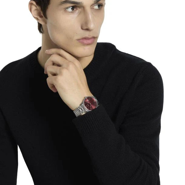 GUCCI Unisex Stainless Steel & Burgundy Watch | YA1264239_G by i-watch