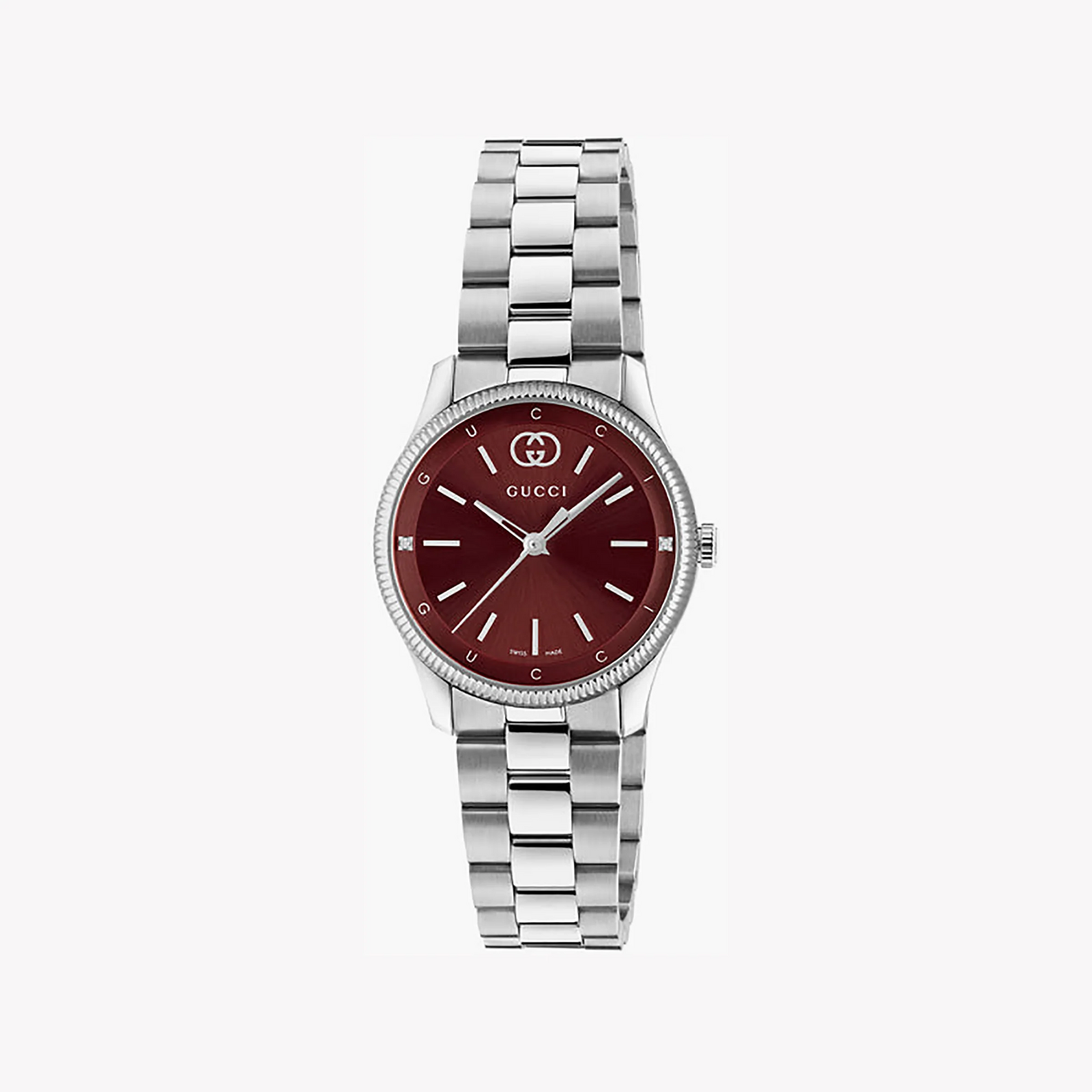Gucci Unisex Stainless Steel, Red/Silver | Ya1265069 by i-watch