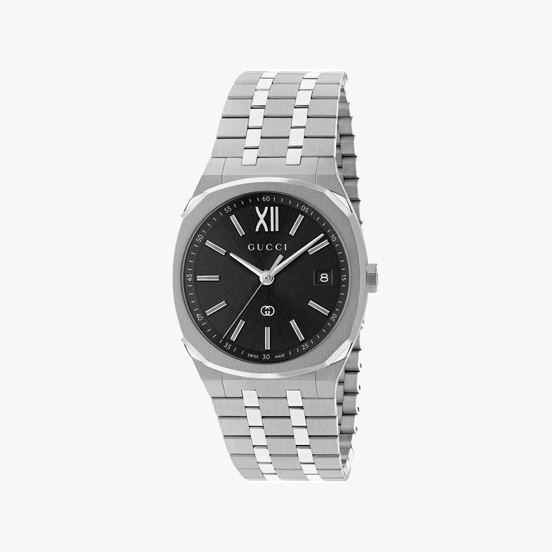 GUCCI Men's Stainless Steel Black Dial Watch | YA163438 by i-watch