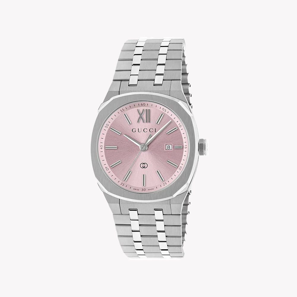 GUCCI Women's Stainless Steel Pink Dial Watch | YA163509 by i-watch