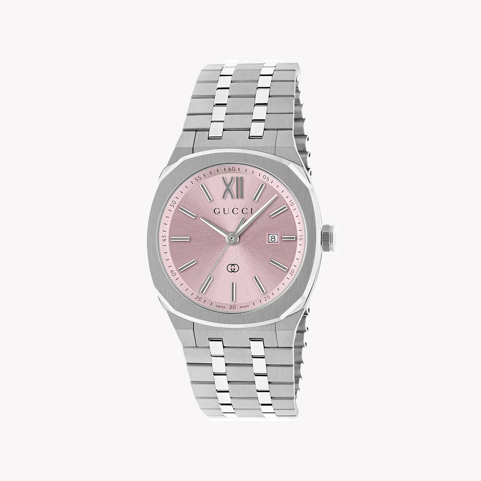 GUCCI Women's Stainless Steel Pink Dial Watch | YA163509 by i-watch