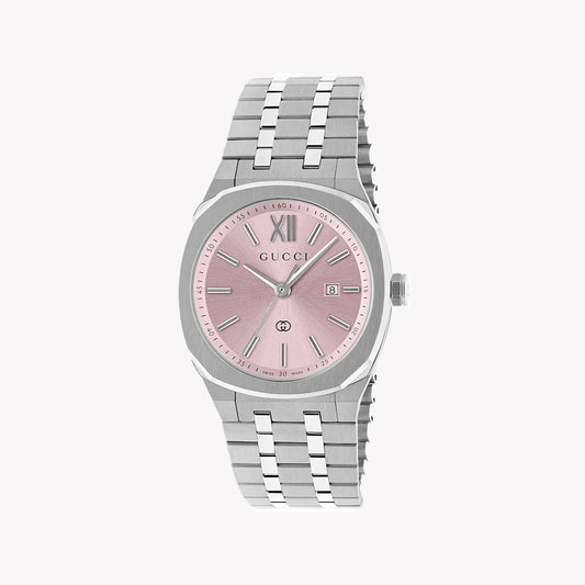 GUCCI Women's Stainless Steel Pink Dial Watch | YA163509