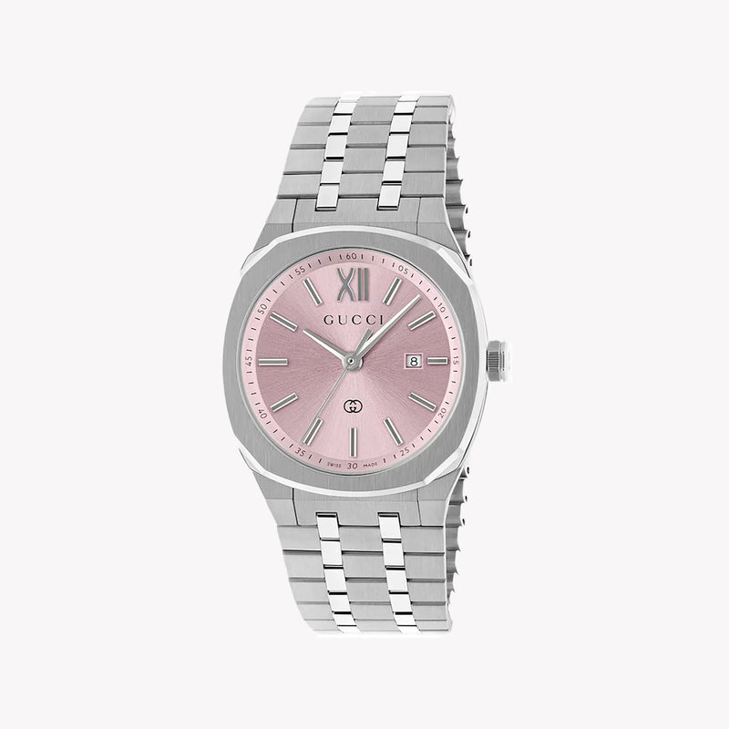 GUCCI Women's Stainless Steel Pink Dial Watch | YA163509 by i-watch