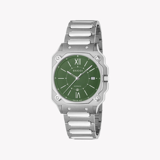 GUCCI Men's Stainless Steel Green Dial Automatic Watch | YA166404