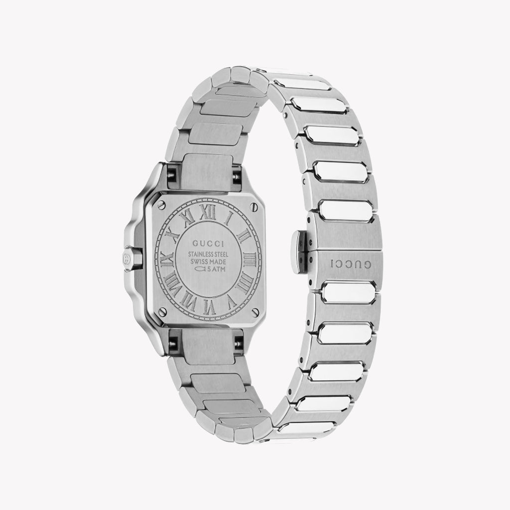 GUCCI Women's Stainless Steel Silver & Black Watch | YA166507