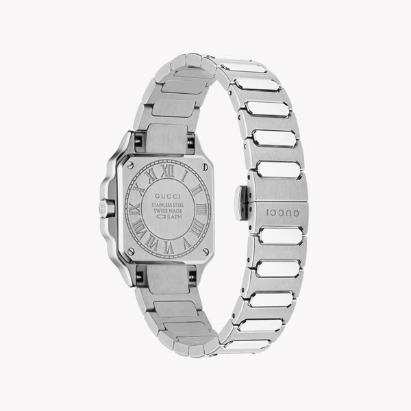 GUCCI Women's Stainless Steel Silver & Black Watch | YA166507 by i-watch
