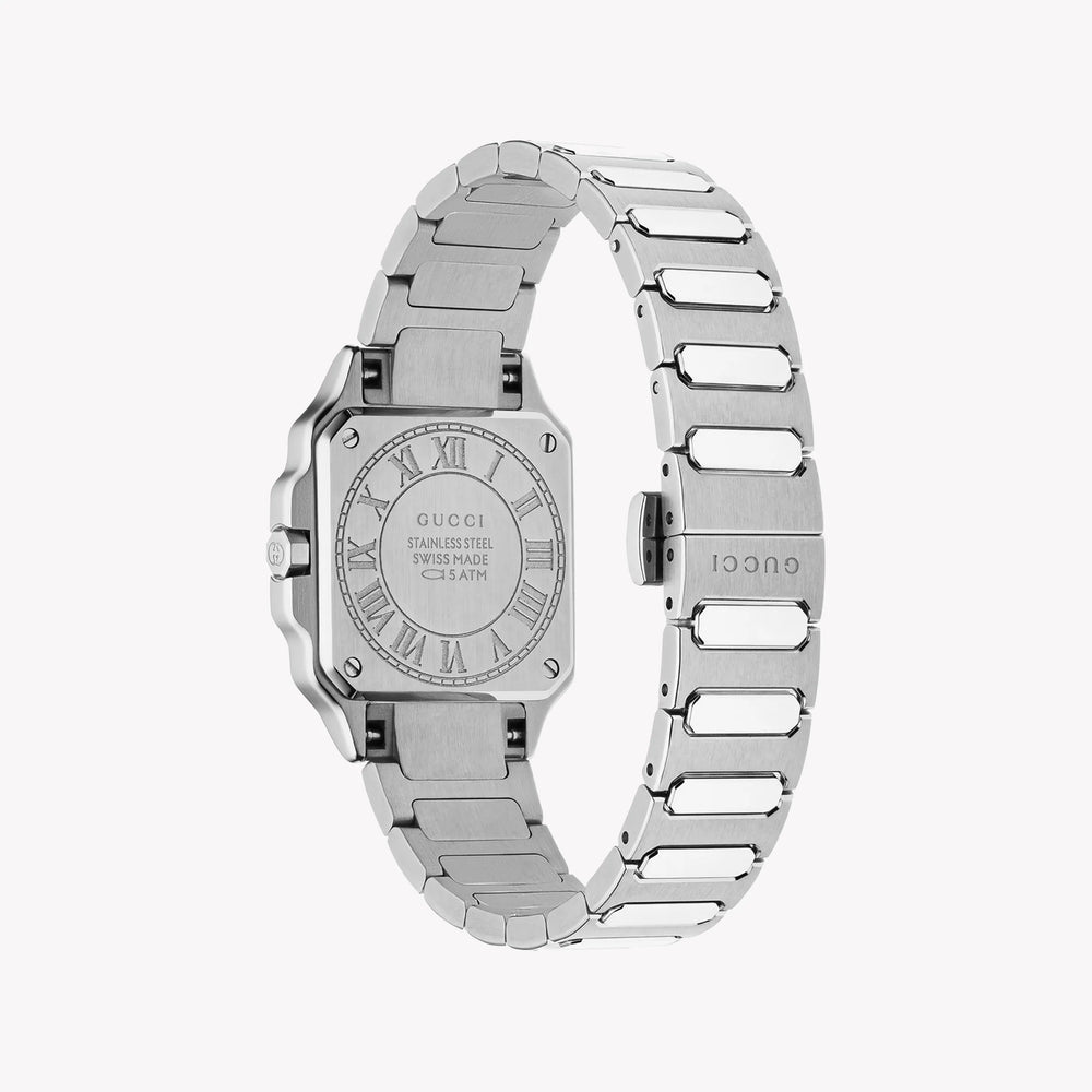 GUCCI Women's Silver Stainless Steel & Burgundy YA166508 Watch by i-watch